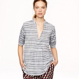 J. Crew Gray and White Striped Tunic